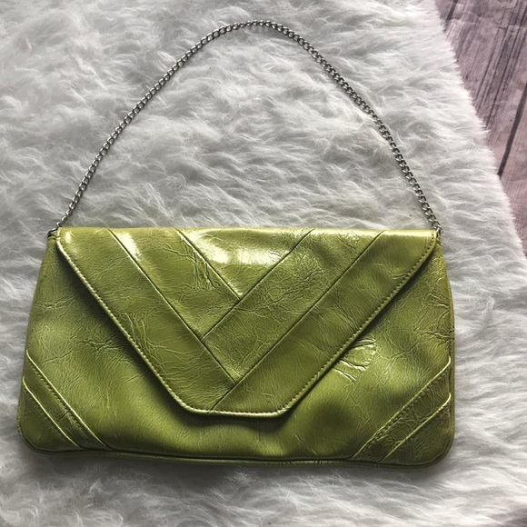 💕Daisy Fuentes green clutch shoulder bag purse - Picture 1 of 5